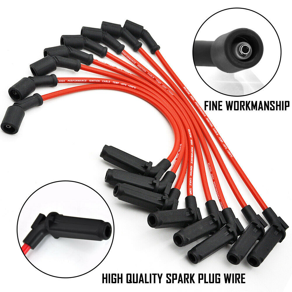 8pcs High Performance Spark Plug Wires Set for Chevy GMC 4.8L 5.3L 6.0L V8