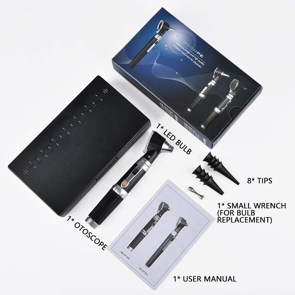 Durable Handheld Ear Magnifier with LED & 8 Interchangeable Tips for All Ages