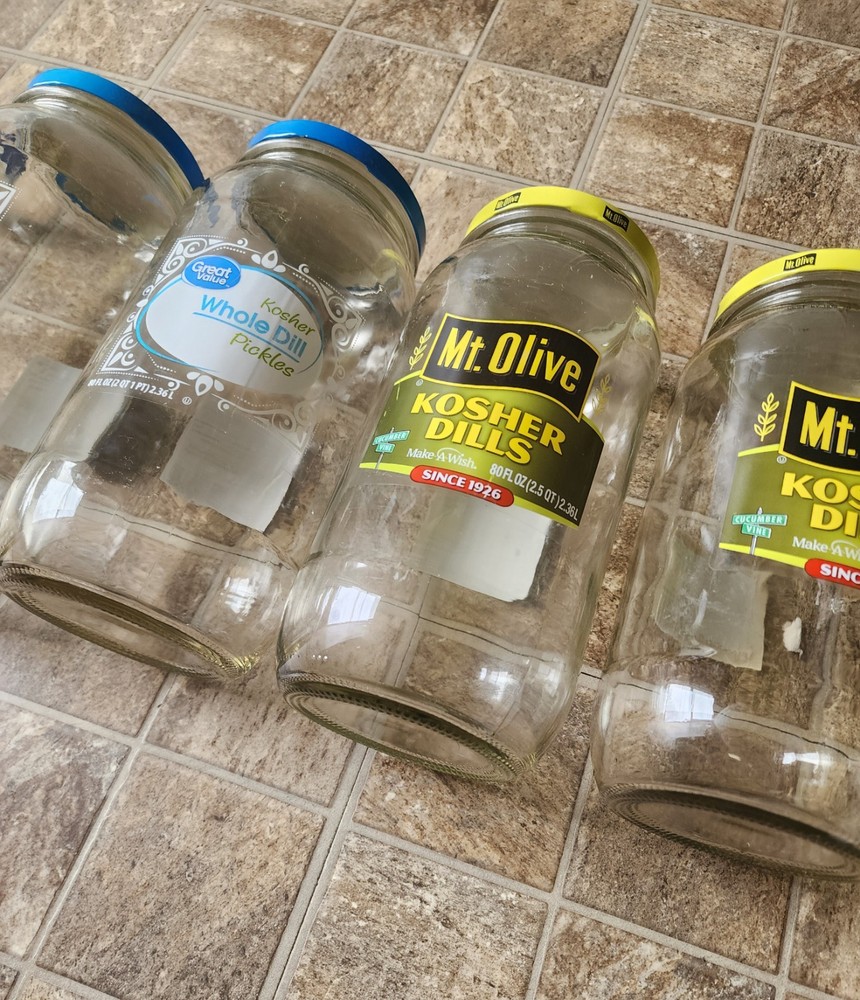 5 Large Storage Pickle Jars - 80fl Oz Jars