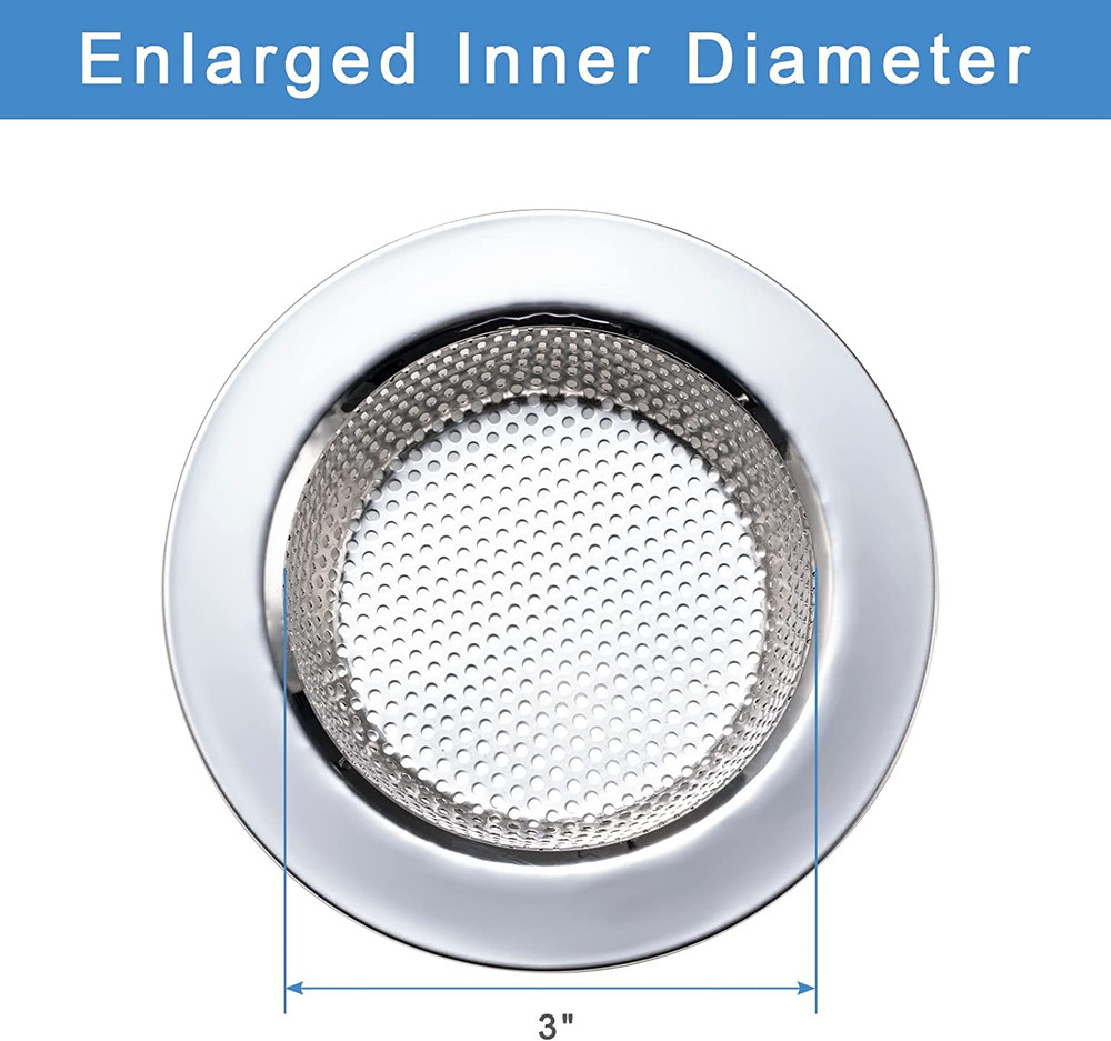 2 Pcs Sink Strainer for Most Kitchen Sink Drain Basket, Upgraded Double-Layer Sa