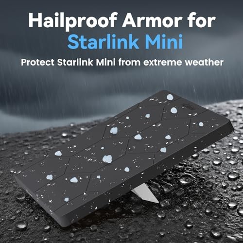 Starlink Mini Protective Cover Case, Hailproof Liquid Silicone Protective Black