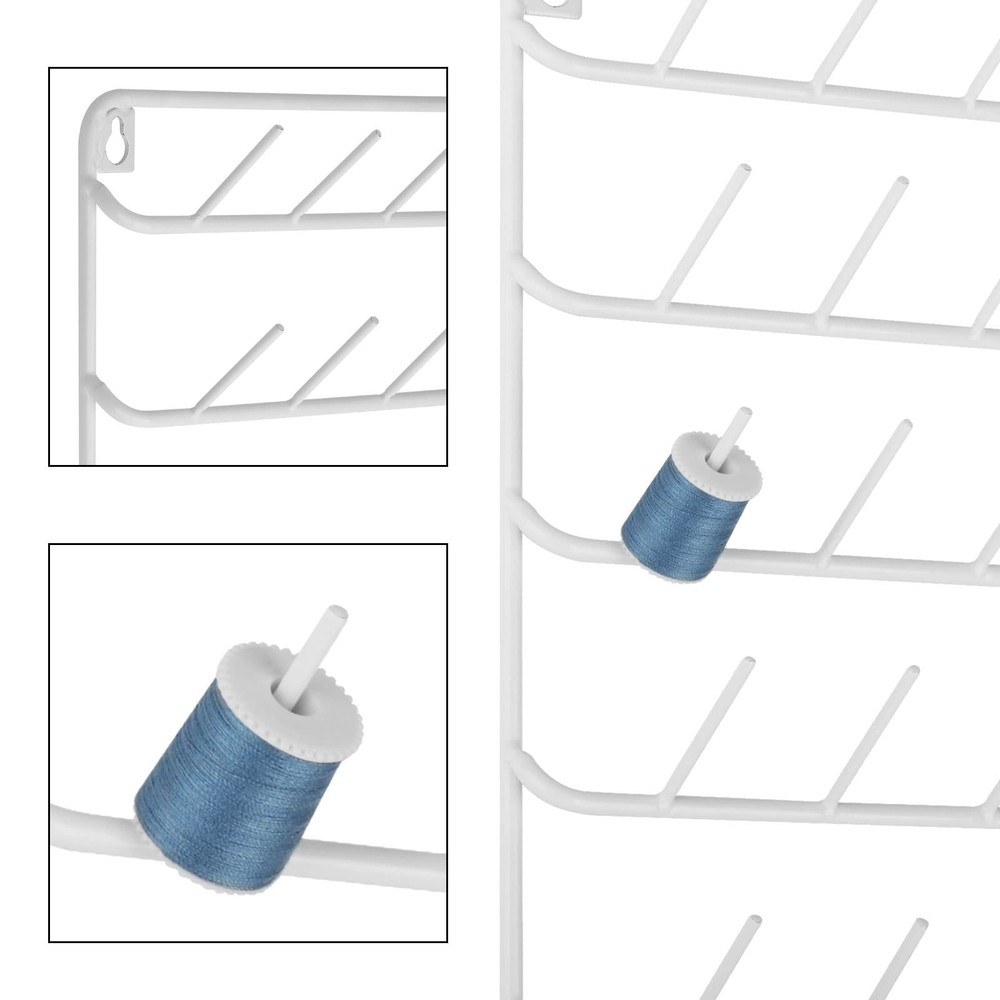 YBING Thread Holder Wall 54-spool Sewing Thread Rack Wall Mount Embroidery Th...