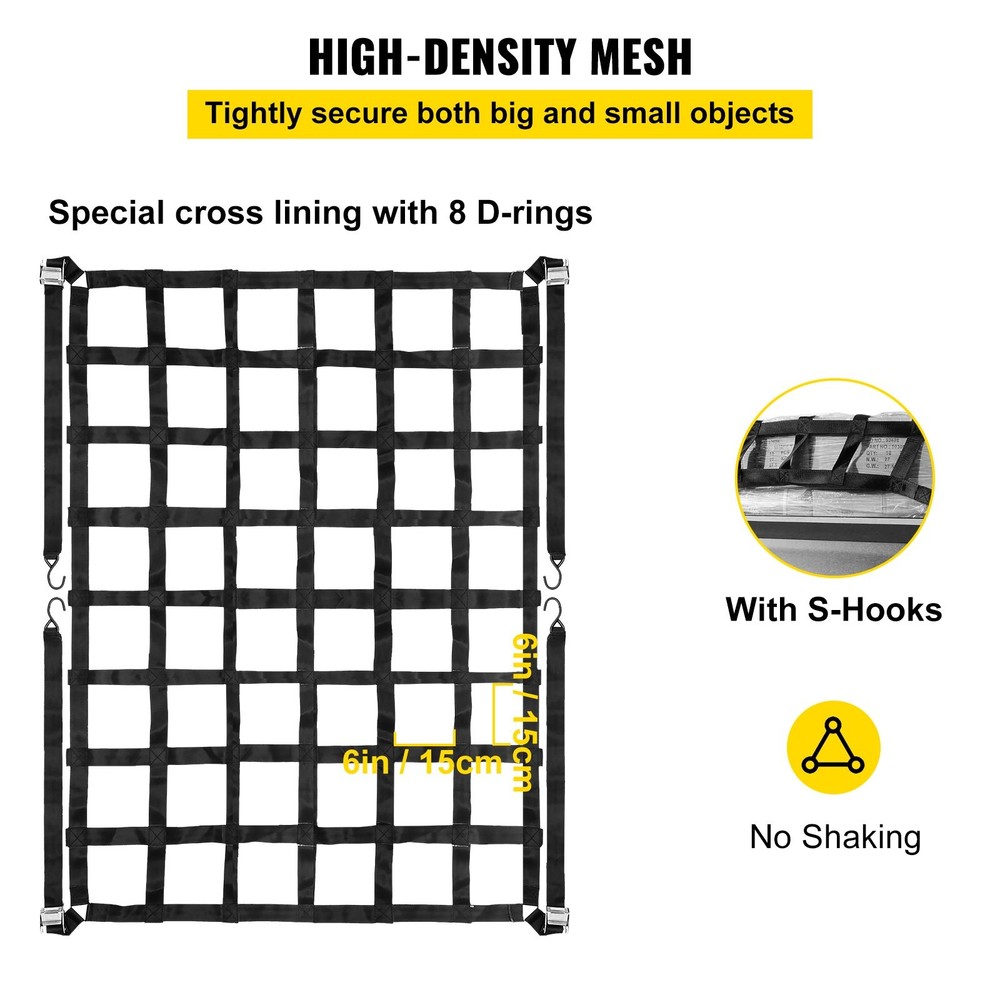 Truck Bed Cargo Nets for Pickup Trucks with S Hooks