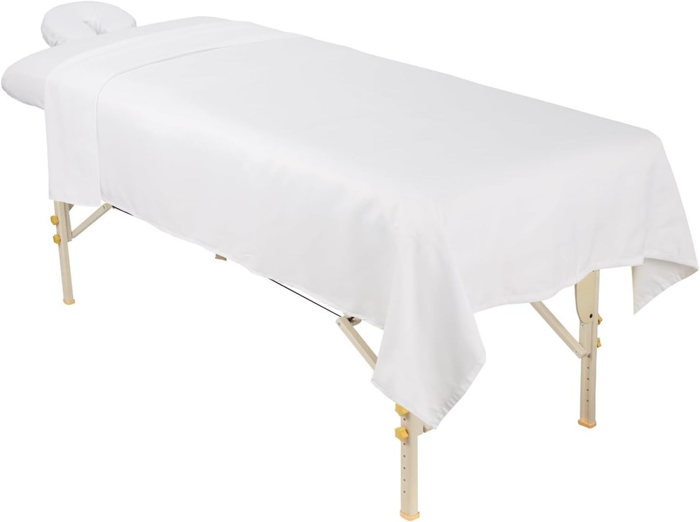 Luxury White Microfiber 3-Piece Massage Sheet Set - Stain & Wrinkle Resistant