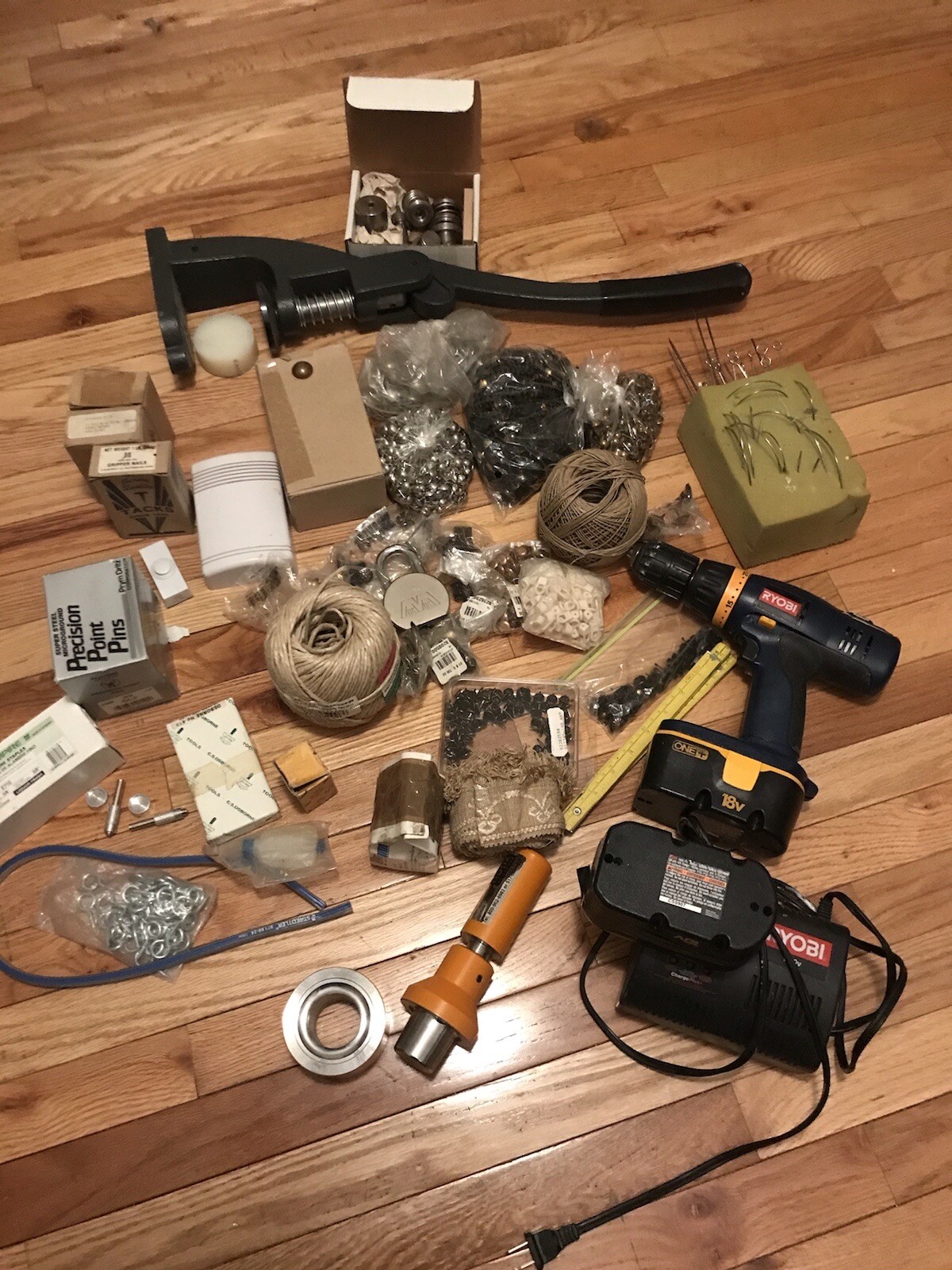 Upholstery Tool Lot - C S Osborne Button Machine