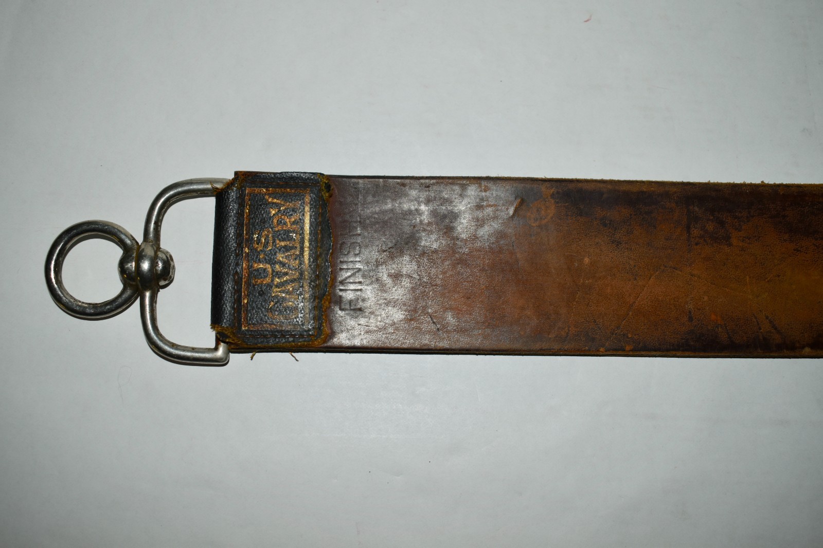 Antique U.S. CAVALRY WWI-era Gem Straight Razor LEATHER STROP Army & Navy 18.5"L