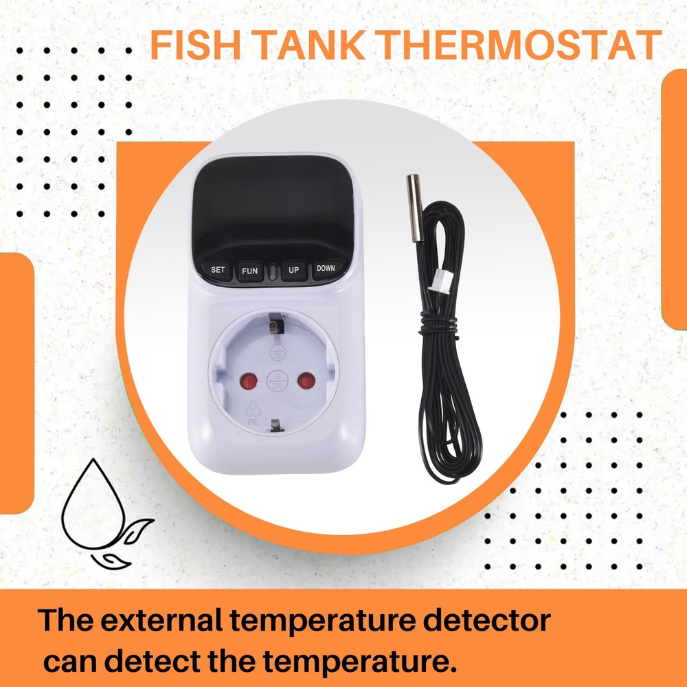 Digital Temperature Controller Socket Thermostat with Time Sensor Probe Heating/K9390