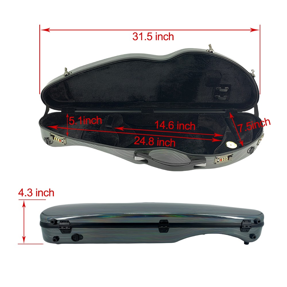 4/4 Full Size Violin Case Carbon Fiber Protect Violin Colorful shell Code lock