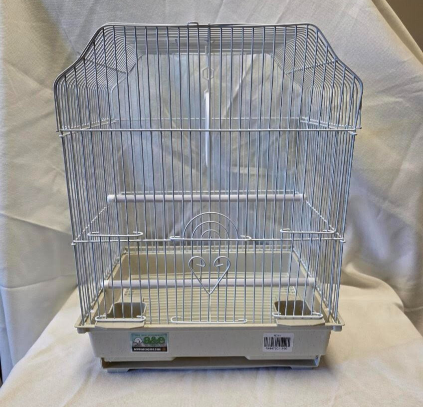 #AE1411WH SMALL WHITE CAGE FOR CANARIES AND FINICHES