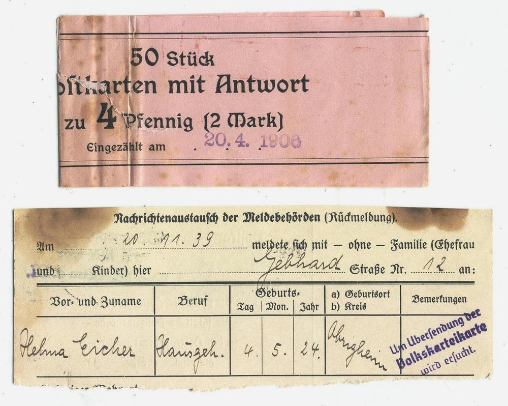 Cover B68 Germany 1906-39 Old documents