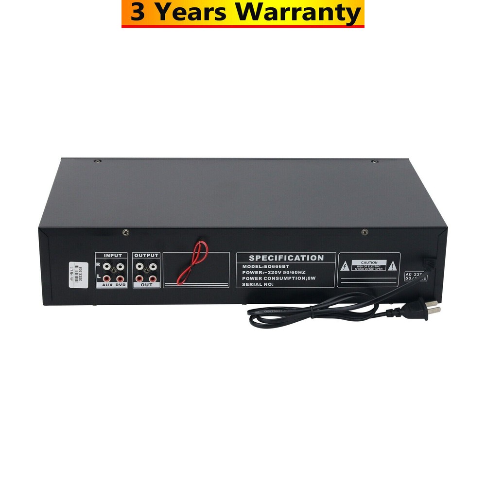 EQ666BT Dual 20-Band Stereo EQ Graphic Equalizer+Cables with Dual RCA Connector