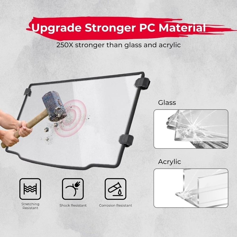 Front Windshield UTV Scratch-Resistant for Polaris Ranger MIDSIZE 500 570 ETX EV