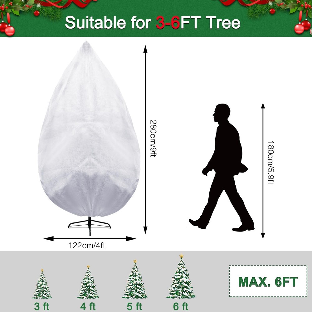 Onesing Christmas Tree Storage Bag 9FT x 4FT, White Dust-Proof Drawstring Chr...