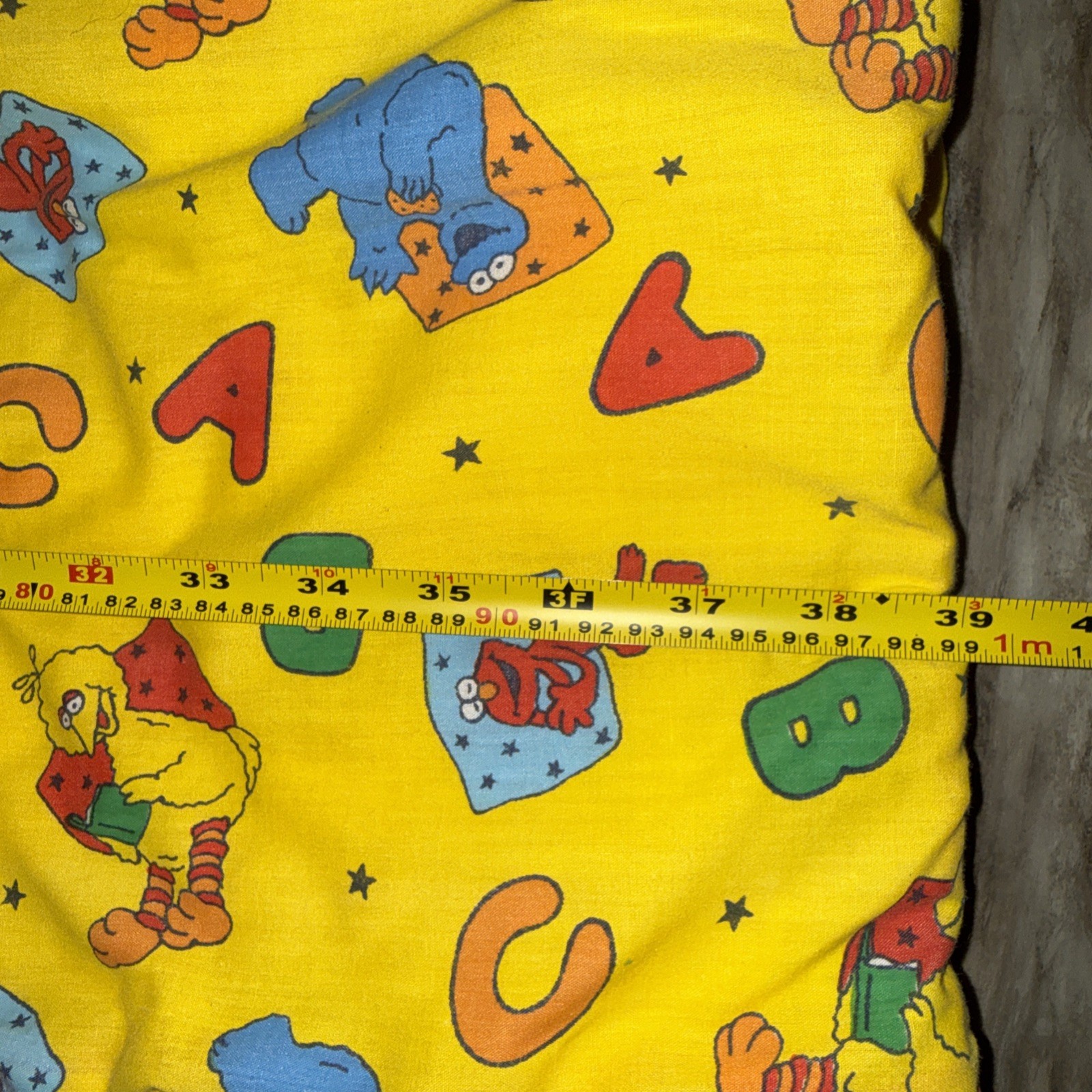 Vintage Big Bird Sesame Street Yellow Kids Sleeping Bag 39X25 Folds Into Pillow