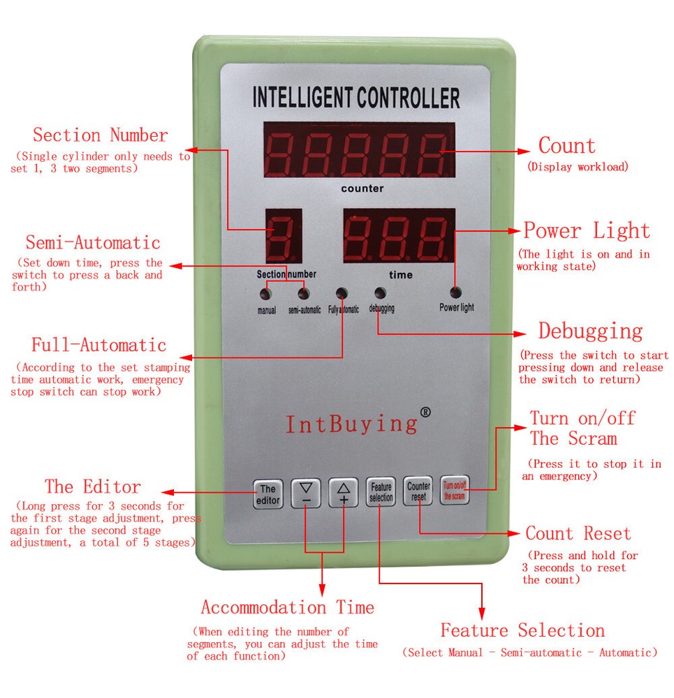 11023Lbs/5000kg Pneumatic Punch Machine w/Manual switch & Controller 0.5-0.8MPa