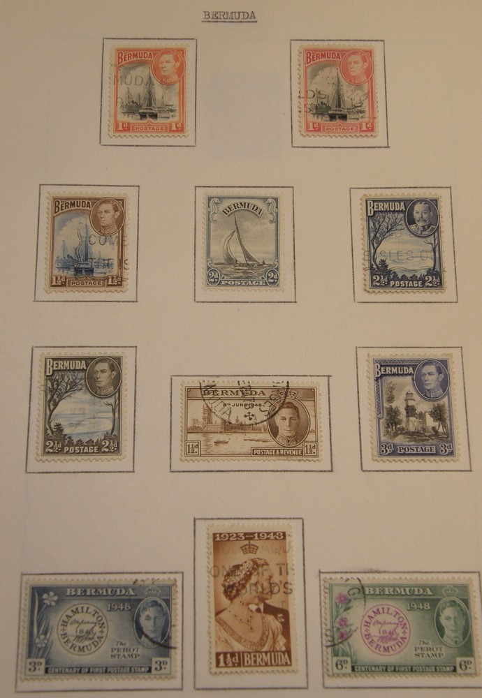 COLLECTION 25 POSTAGE STAMPS BERMUDA BRITISH COLONY MOUNTED HINGED
