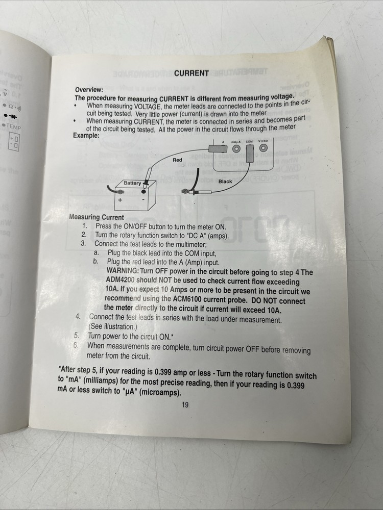 UEI ADM 4200 Automotive Multimeter Technical Solution Series.