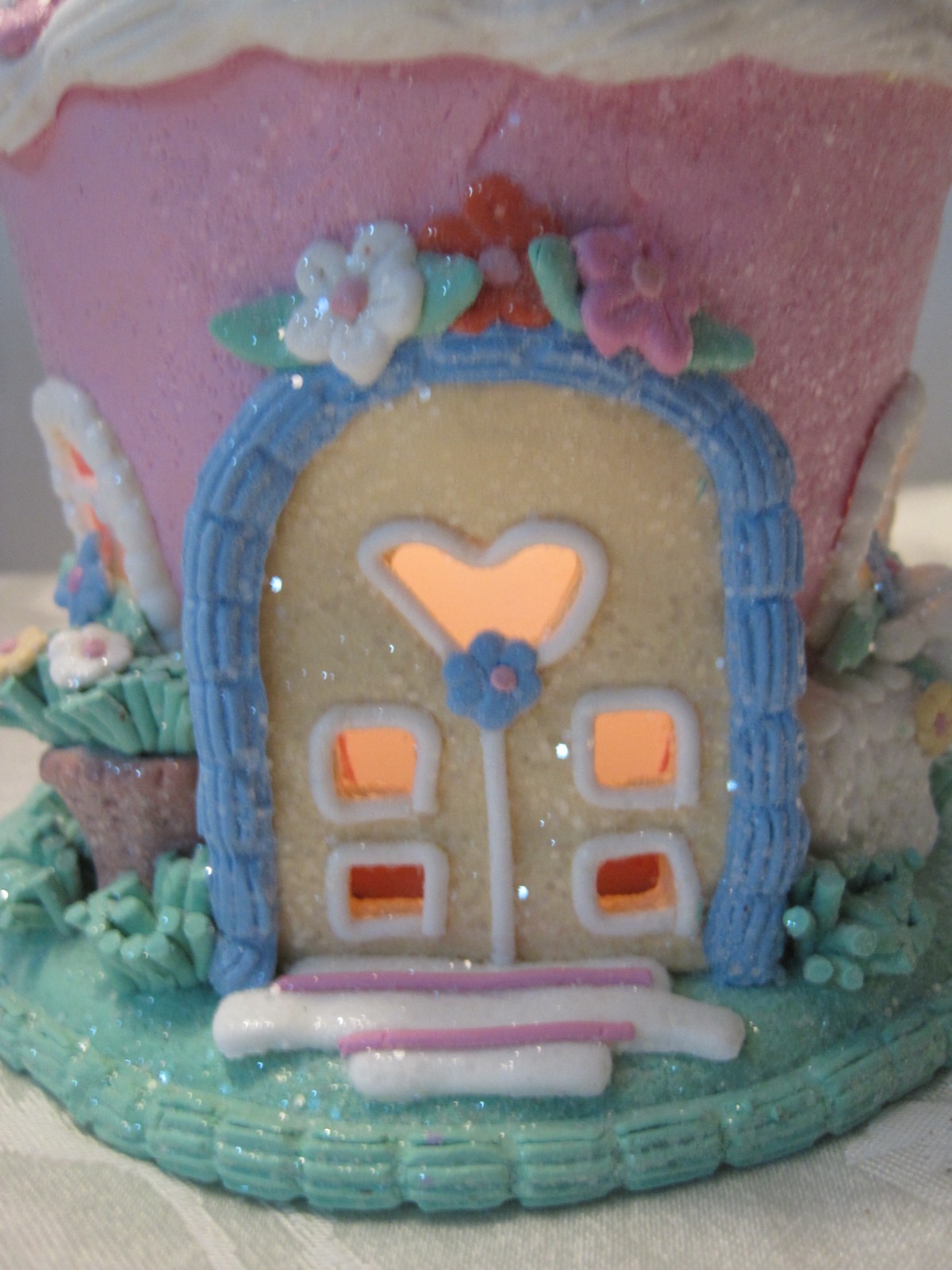 Cupcakes & Cashmere SUGARED Pastel Easter light up cupcake house with lamb