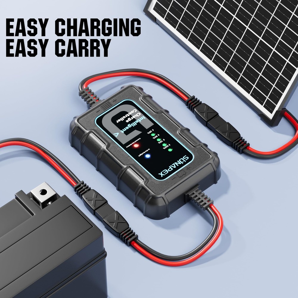 Solar Charger Controller 12V: 10A PWM Intelligent Solar Panel Controller 12Vo...
