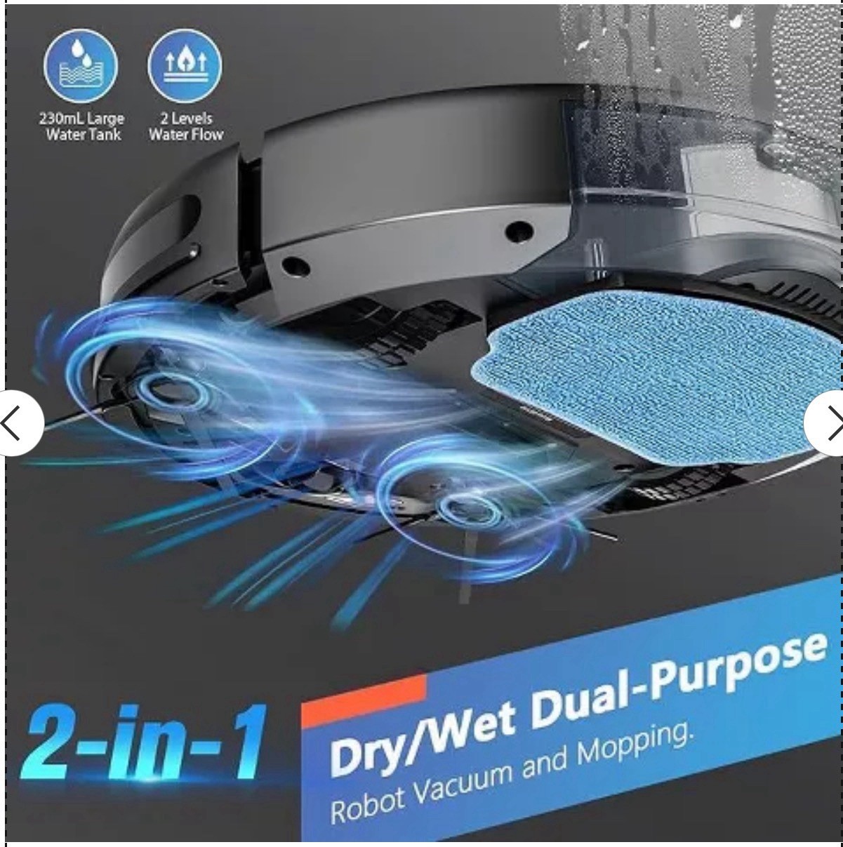 MAMNV BR151 Robot Vacuum and Mop, with APP/Remote, Black