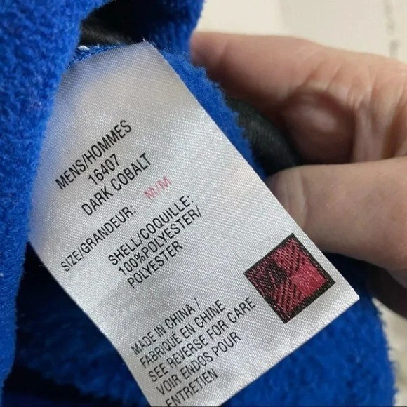 Woolrich Mens Medium Fleece Quarter Zip Pullover Jacket Blue Minimalist Hiking