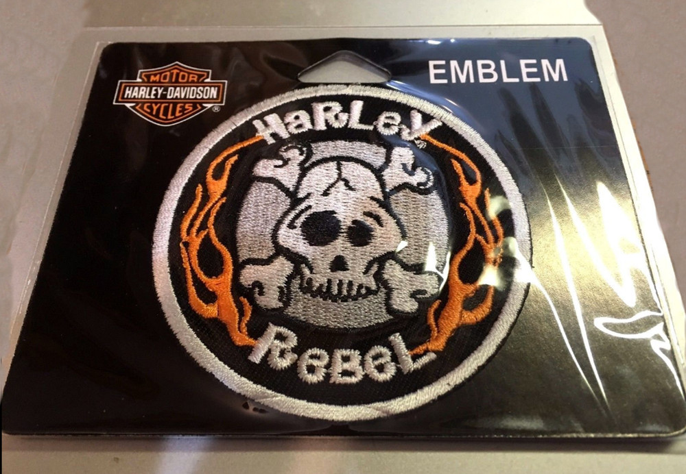 Harley Davidson  Rebel  Skull & Cross Bones Patch / Emblem