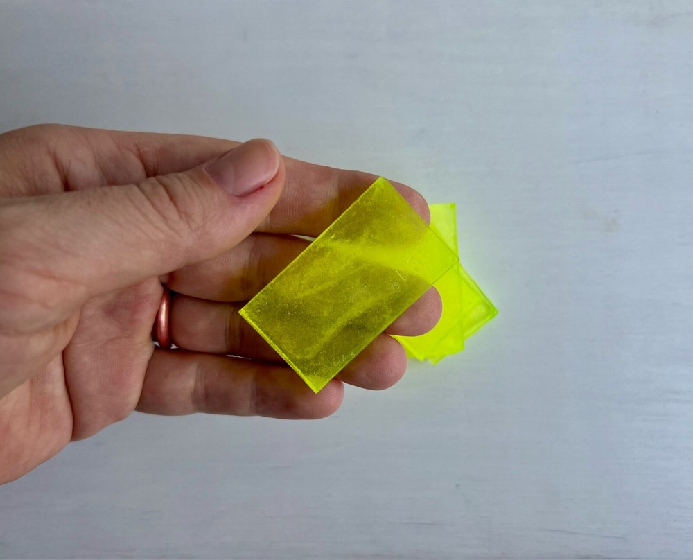 Radiant Glow:Rectangular Green Uranium Glass - UV Reactive, Glows under UV Light