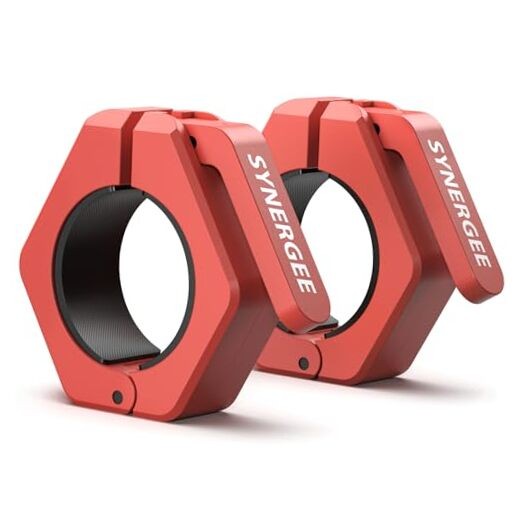 Red Magnetic Barbell Collars – Locking 2" Olympic Size E) Red - Magnetic