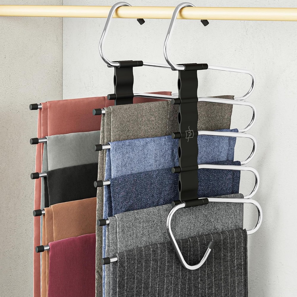 MORAE Pants Hanrs Space Saving - - Non-Slip Multi-Layer Space Saving