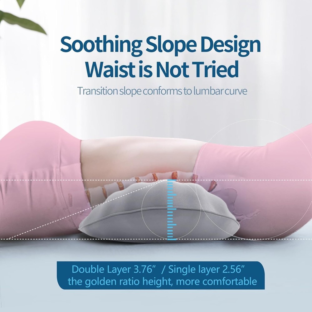 Lumbar Support Pillow Memory Foam Back Support for Sleeping Lower Back Pain R...