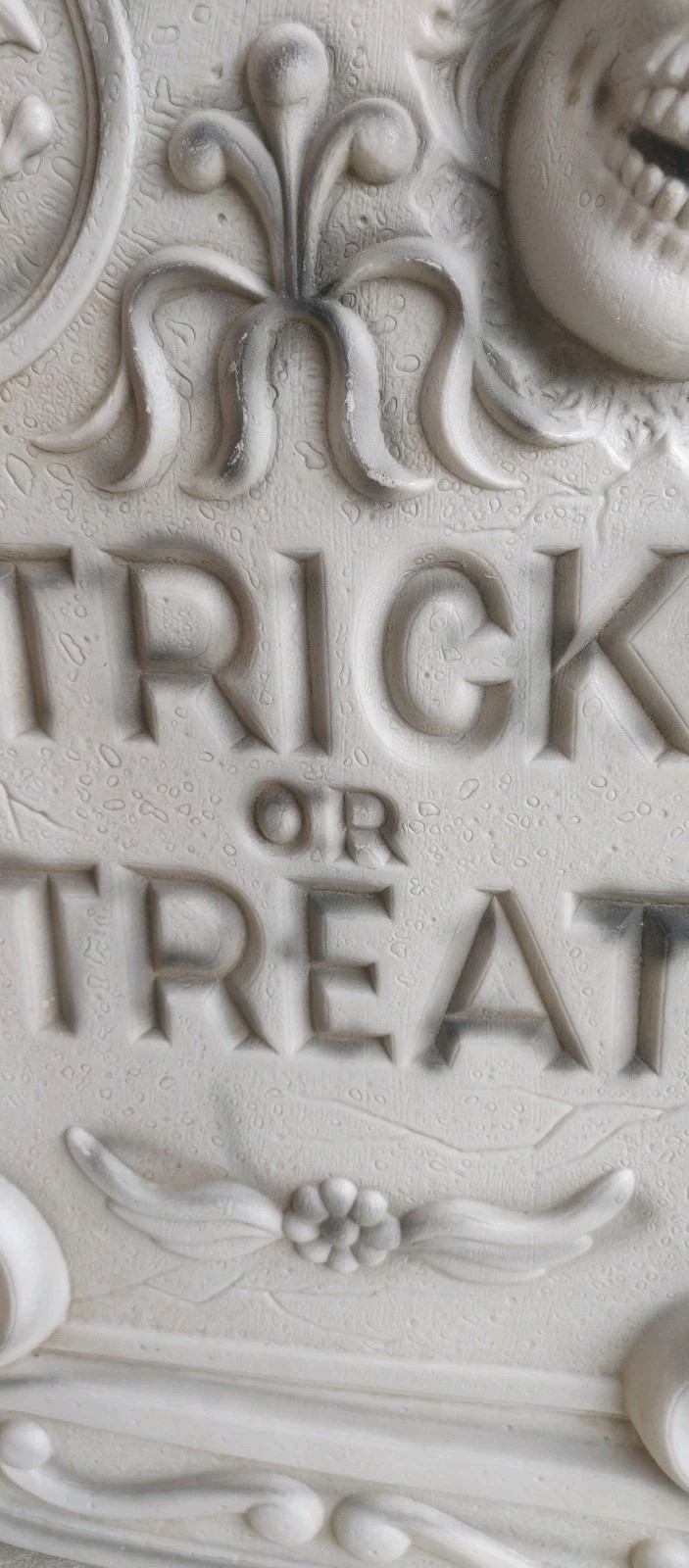 Vintage Halloween Blow Mold Tombstone Gravestone Lighted Trick Or Treat Skeleton