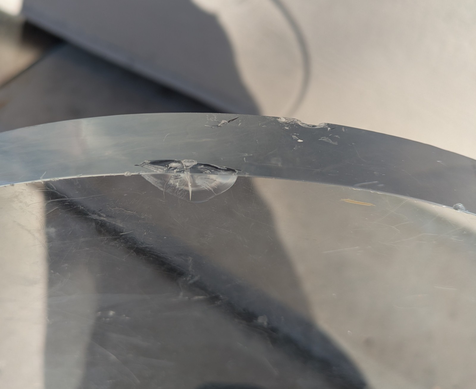 Vintage Mid Century Modern Glam Round Acrylic Lucite Sculptural Metal Table K24