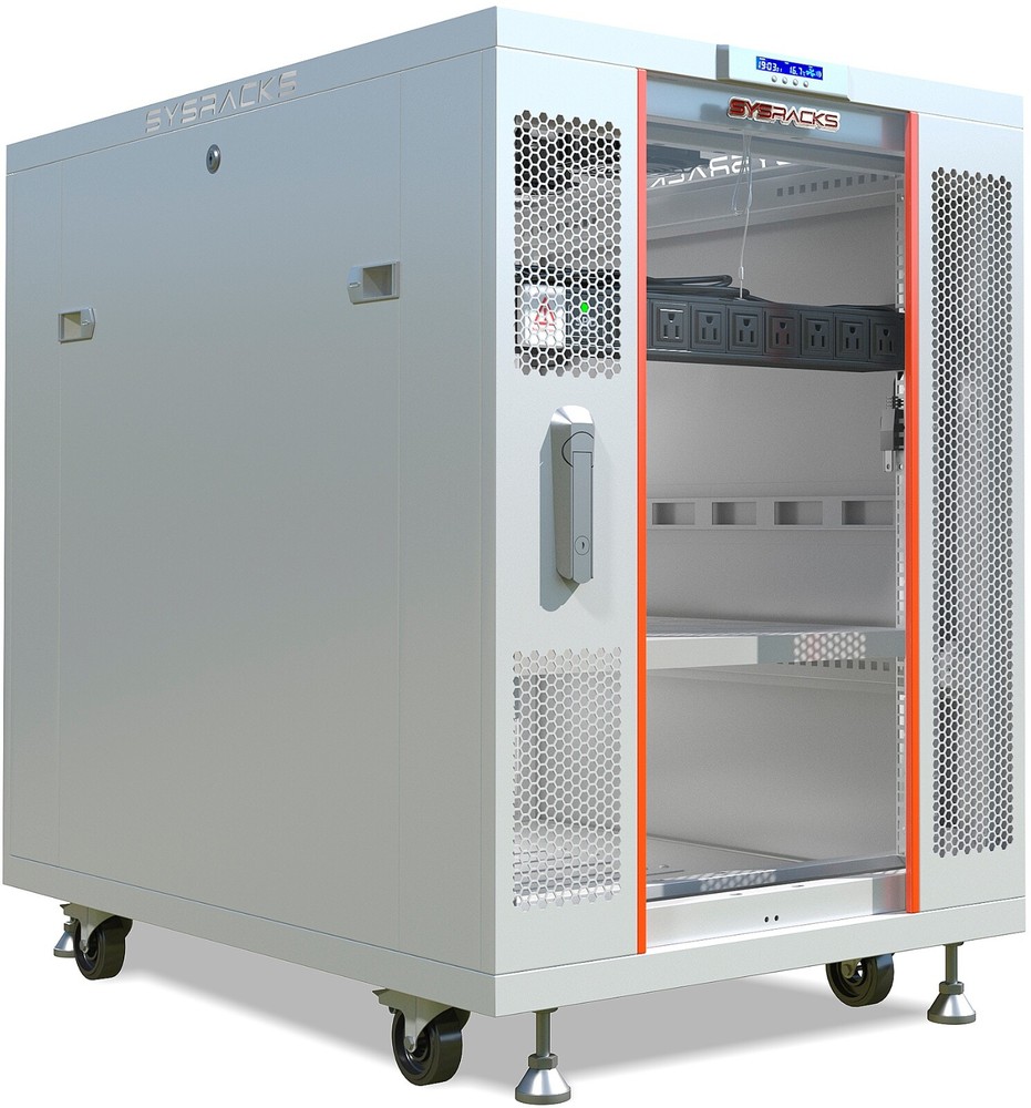 Sysracks 18U 35'' Deep IT Network Data Gray Server Rack Cabinet