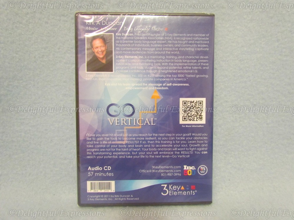 NEW Go Vertical Audio CD by Kirk Duncan 3 Key Elements Life Coaching