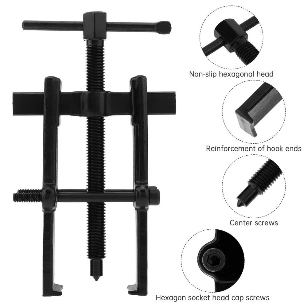 Pulley Puller, Two Jaw Bearing Puller Pump Pulley Remover Straight Type 6 inch