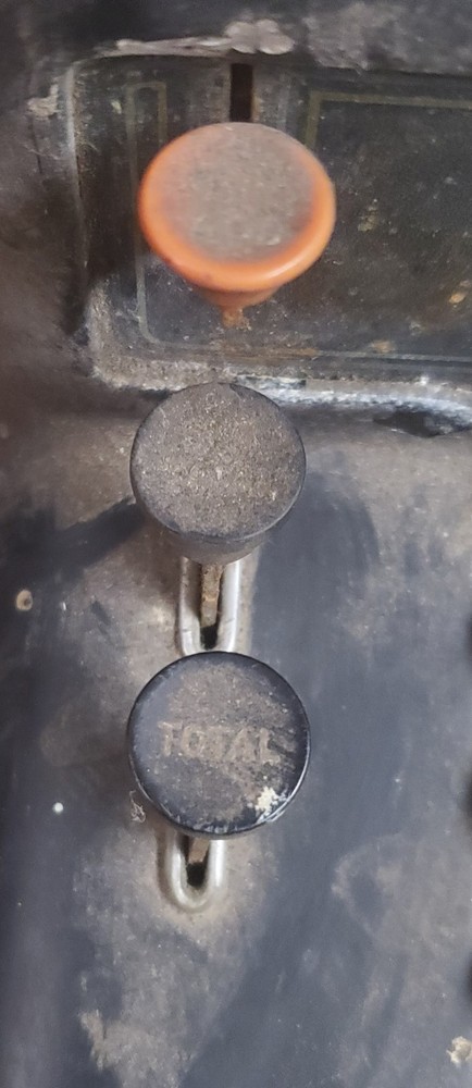 ANTIQUE Burrough's Hand Crank 6 Column Adding Machine Rust Patina Cast Iron