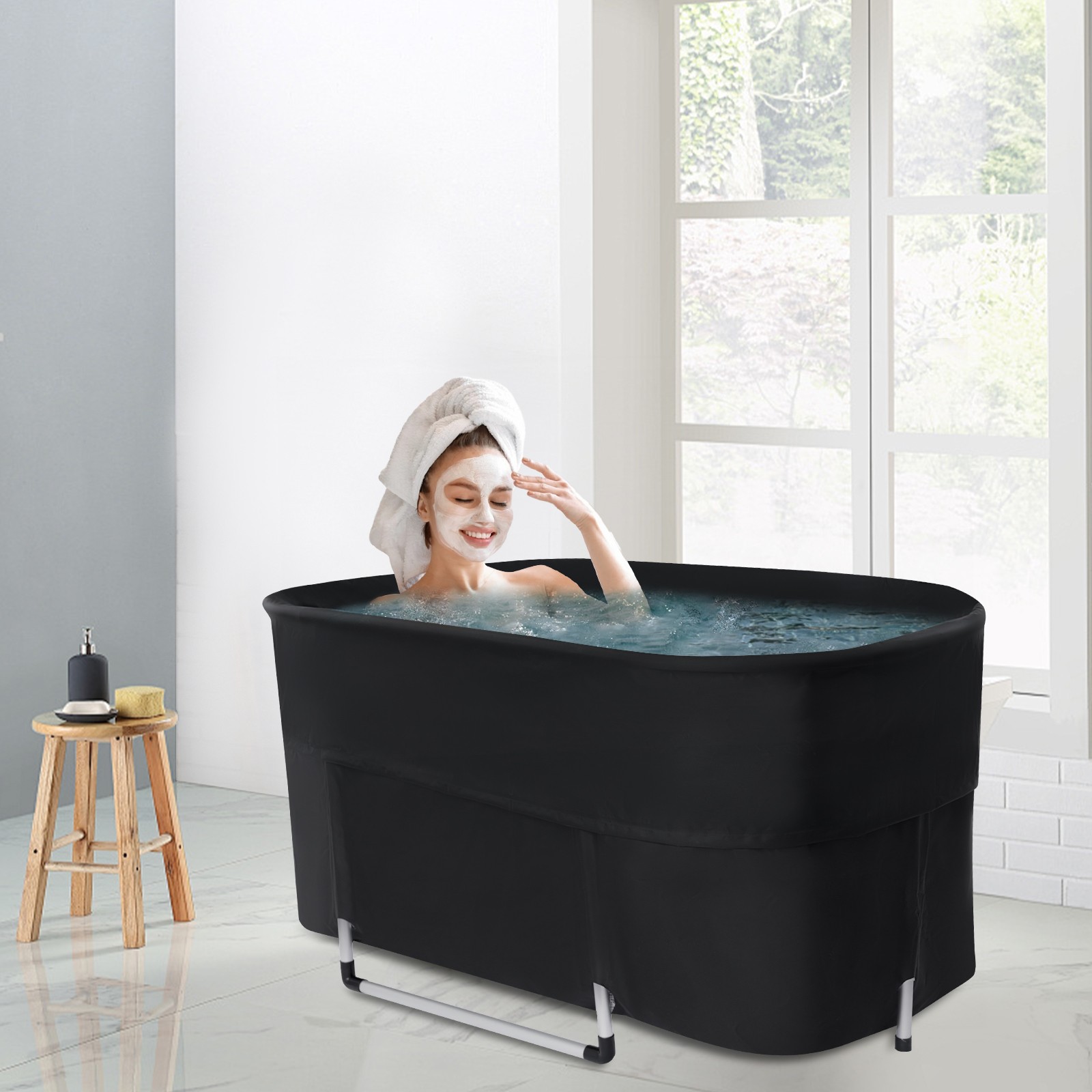 Portable Bathtub for Adult Soaking Bath Tub for Hot/Ice 45.3*22.4*21.7in