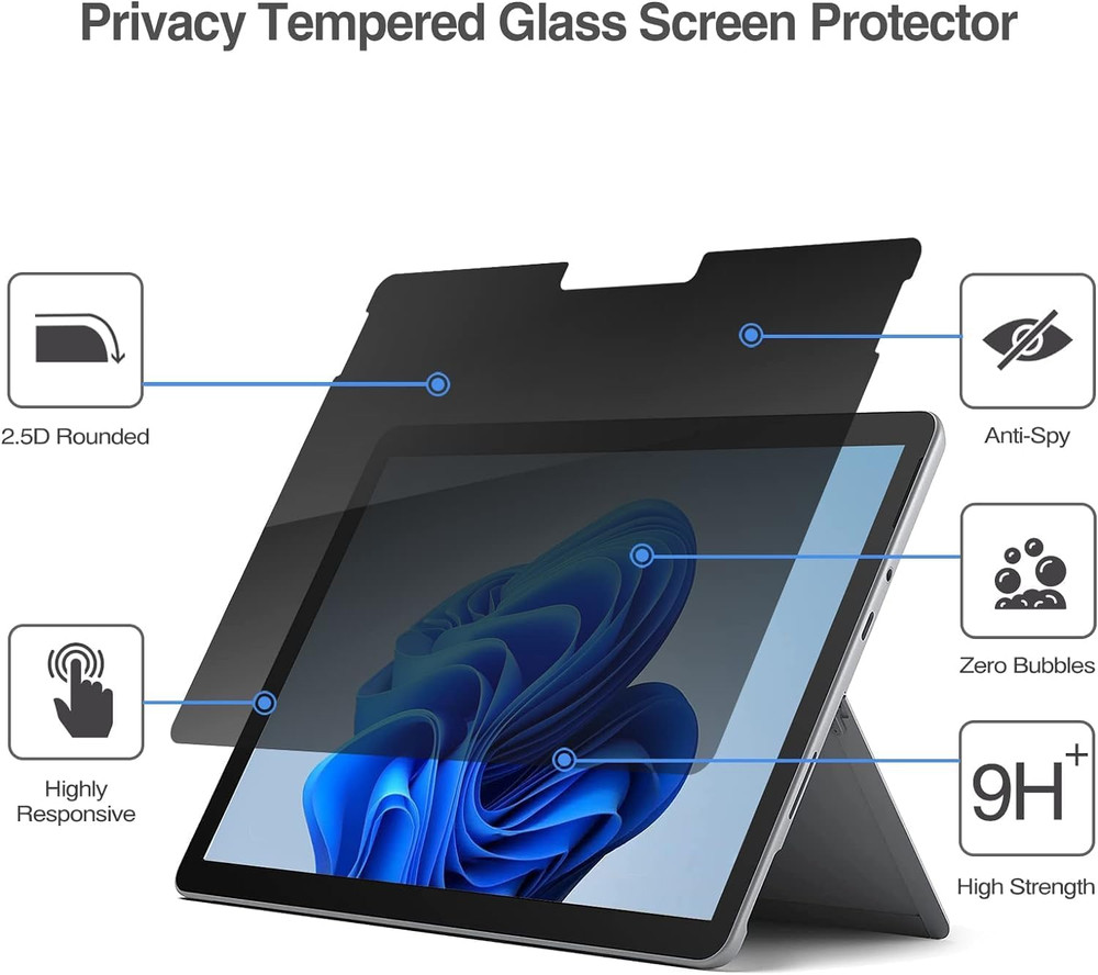 Privacy Screen Protector for Galaxy Tab S9 FE+ Plus/ S9 Plus/ S8 Plus/ S7 FE/ S7
