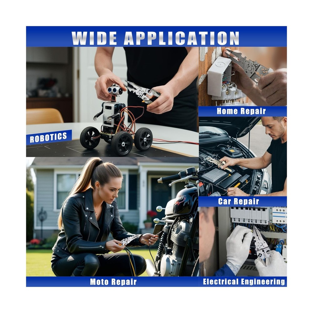 Multi-function Wire Stripper Tool Electrical, 9-in-1 Wire Cutter & Wire Crimp...