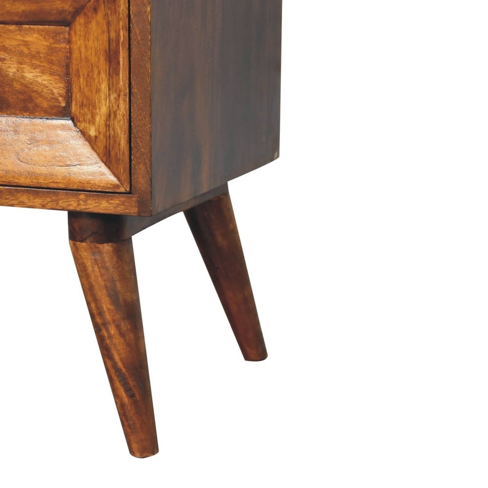 Solid wood Quad Nightstand, 2-Drawers, Dark Brown,elegant nightstand table