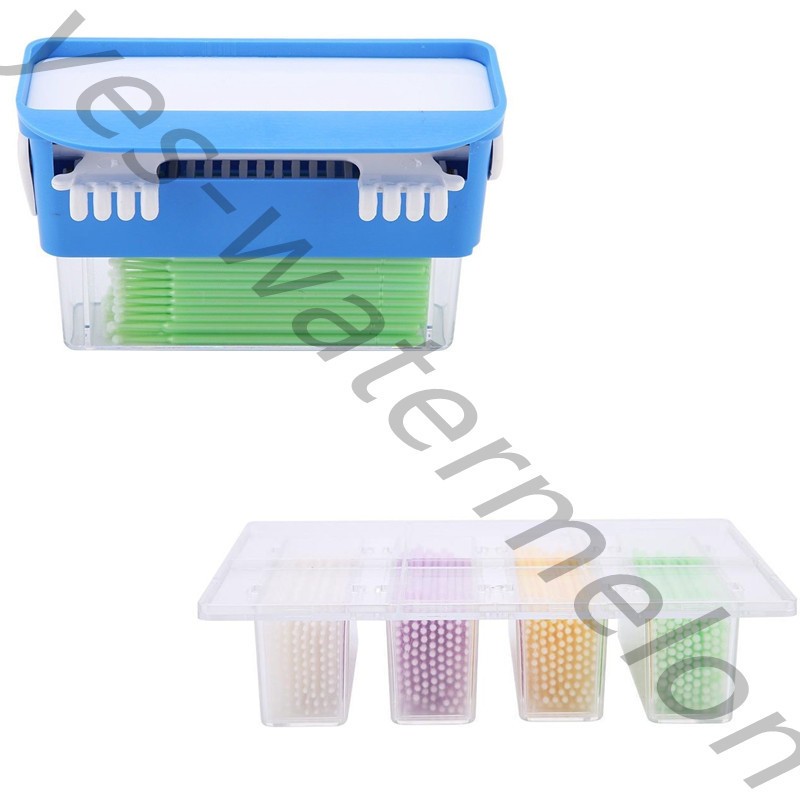 Dental Plactic Micro Brush Applicator Dispenser Container + 400 Pcs Disposable