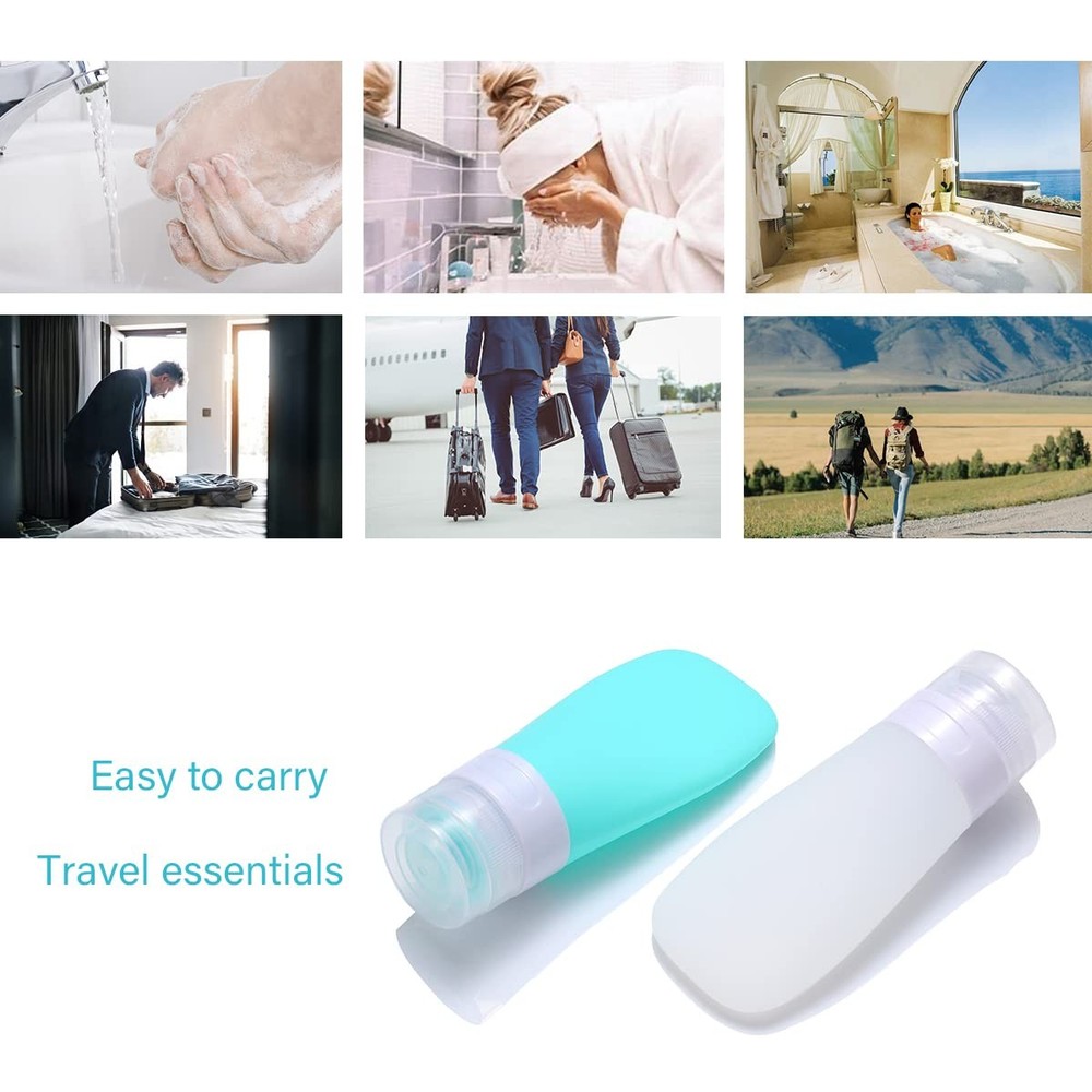 Silicone Travel Bottles 1.3oz Leak-Proof Refillable Squeeze Containers Set