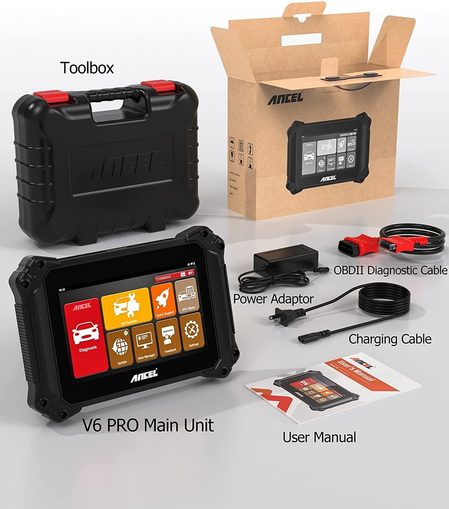 ANCEL V6 Bi-directional Scanner OBD2 Diagnostic Scan Tool Full System Key Coding