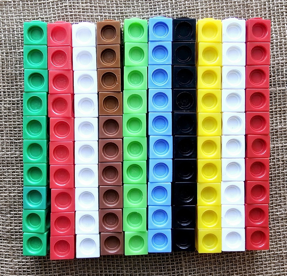 Multilink Counting Cubes Math Manipulatives 100pc Snap Blocks