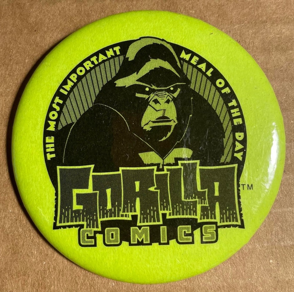 Gorilla Comics promo pin button - 2.5"