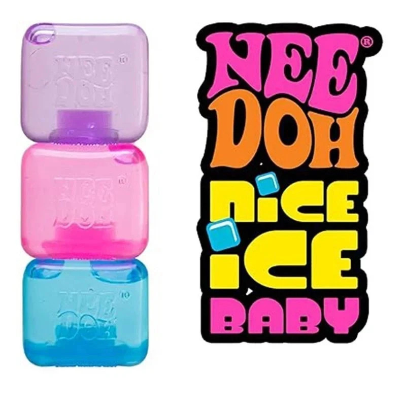 Nee Doh Nice Cube - Super Solid Squish (Blue) - Brand New- Toy Gift*US