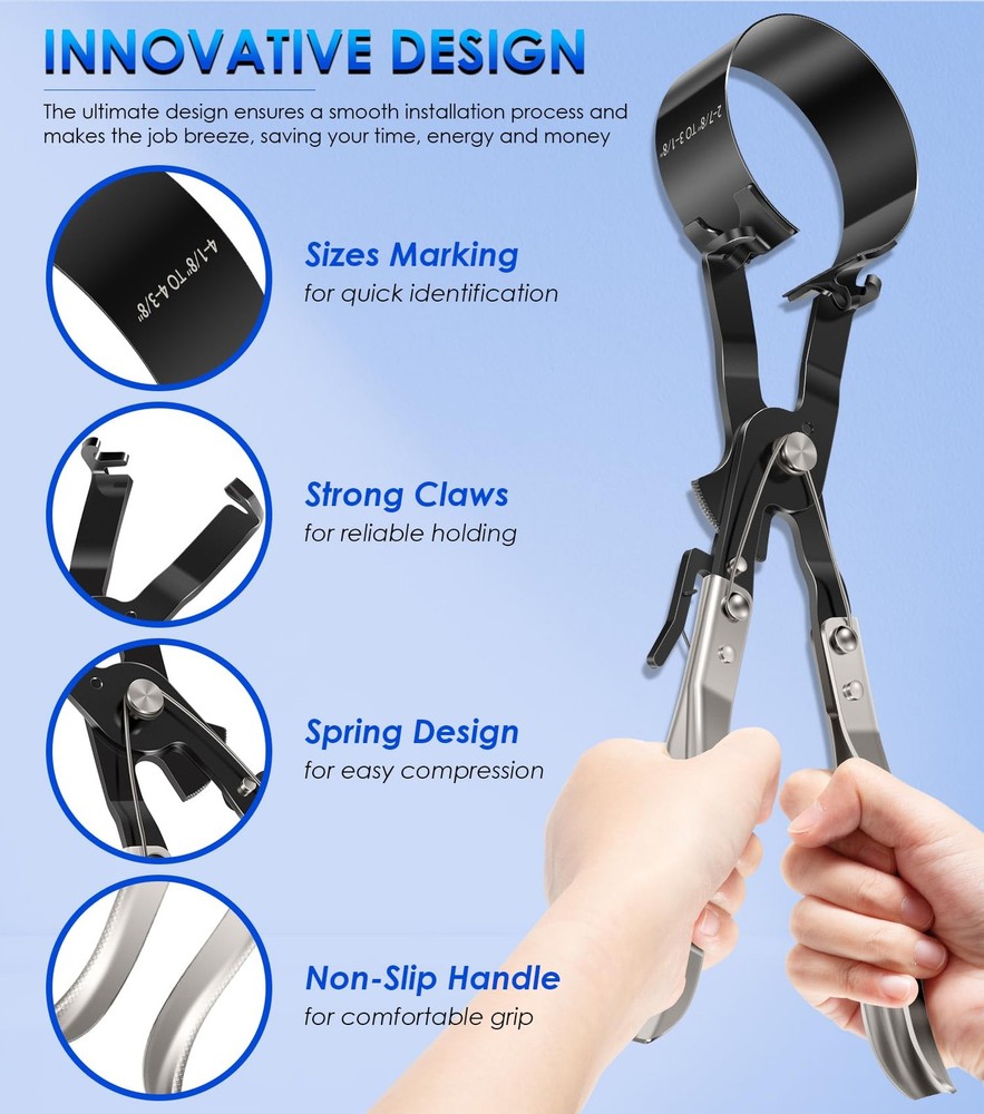 940387 Piston Ring Compressor Tool Set for Car Engine Motorcycle Kit#69