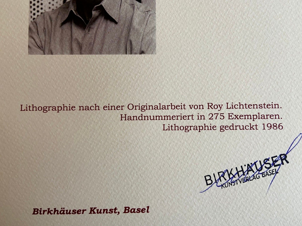 Roy Lichtenstein Lithograph Original Signed Numbered (Jasper Johns)