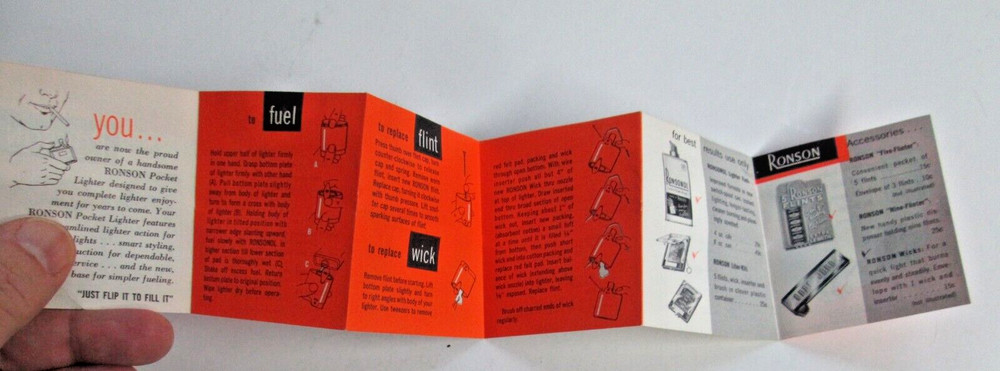 Ronson Pocket and Triumph Lighter Instruction Papers, Brushes and Tool Set 4