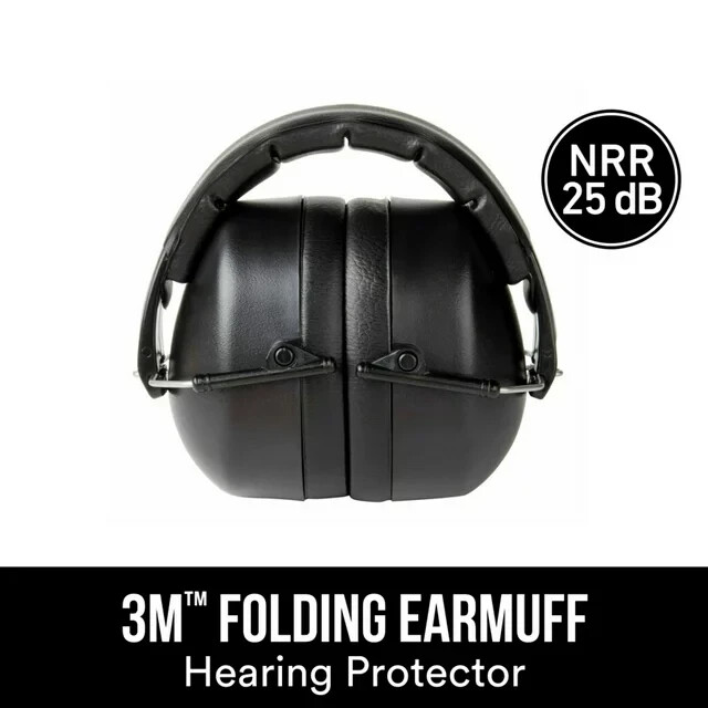 3M Lawn & Garden Folding Earmuff, 90563, Black 2 Pack